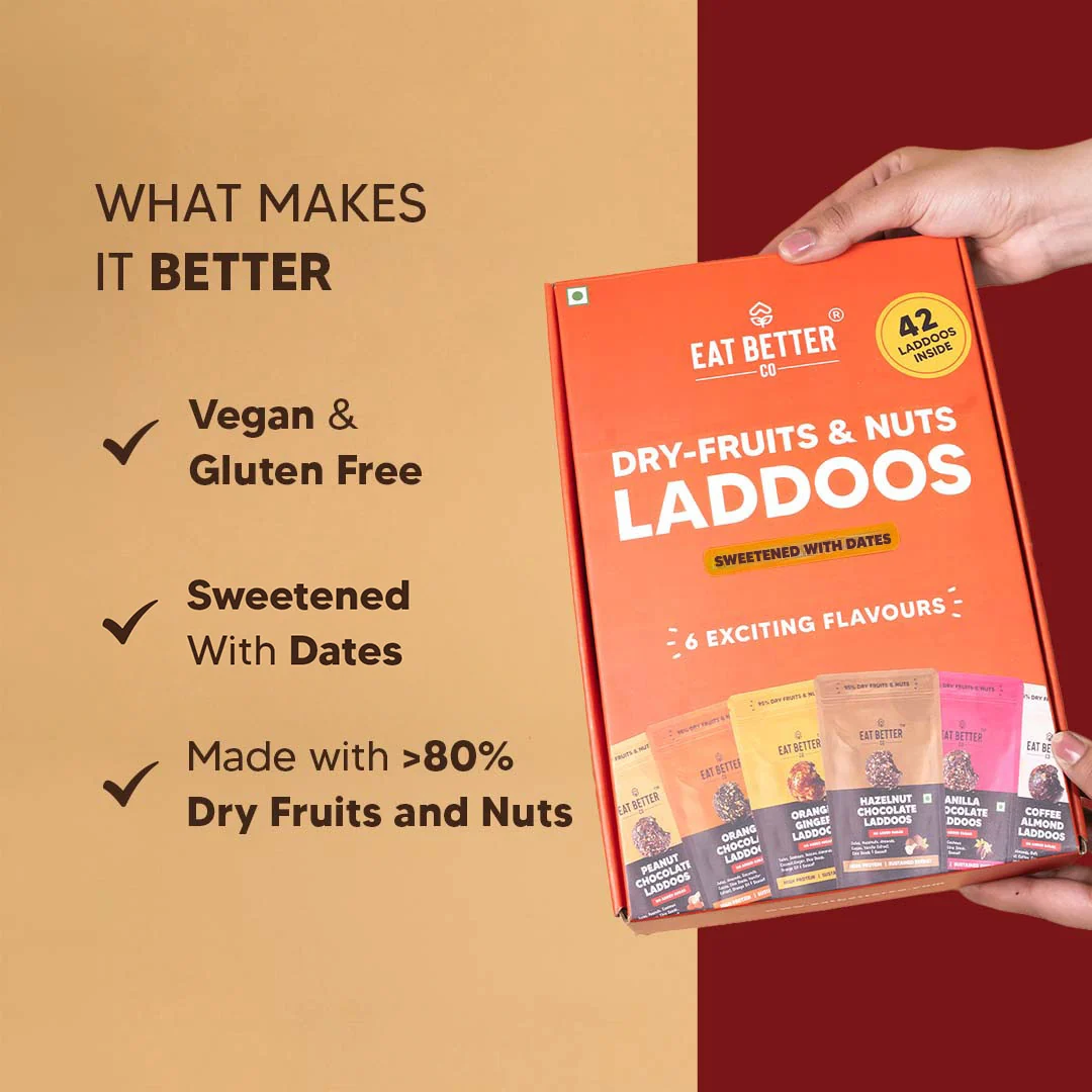 Assorted Laddoo Box - 42 Dry-Fruit Laddoos in 6 Delicious Flavors - Image 4