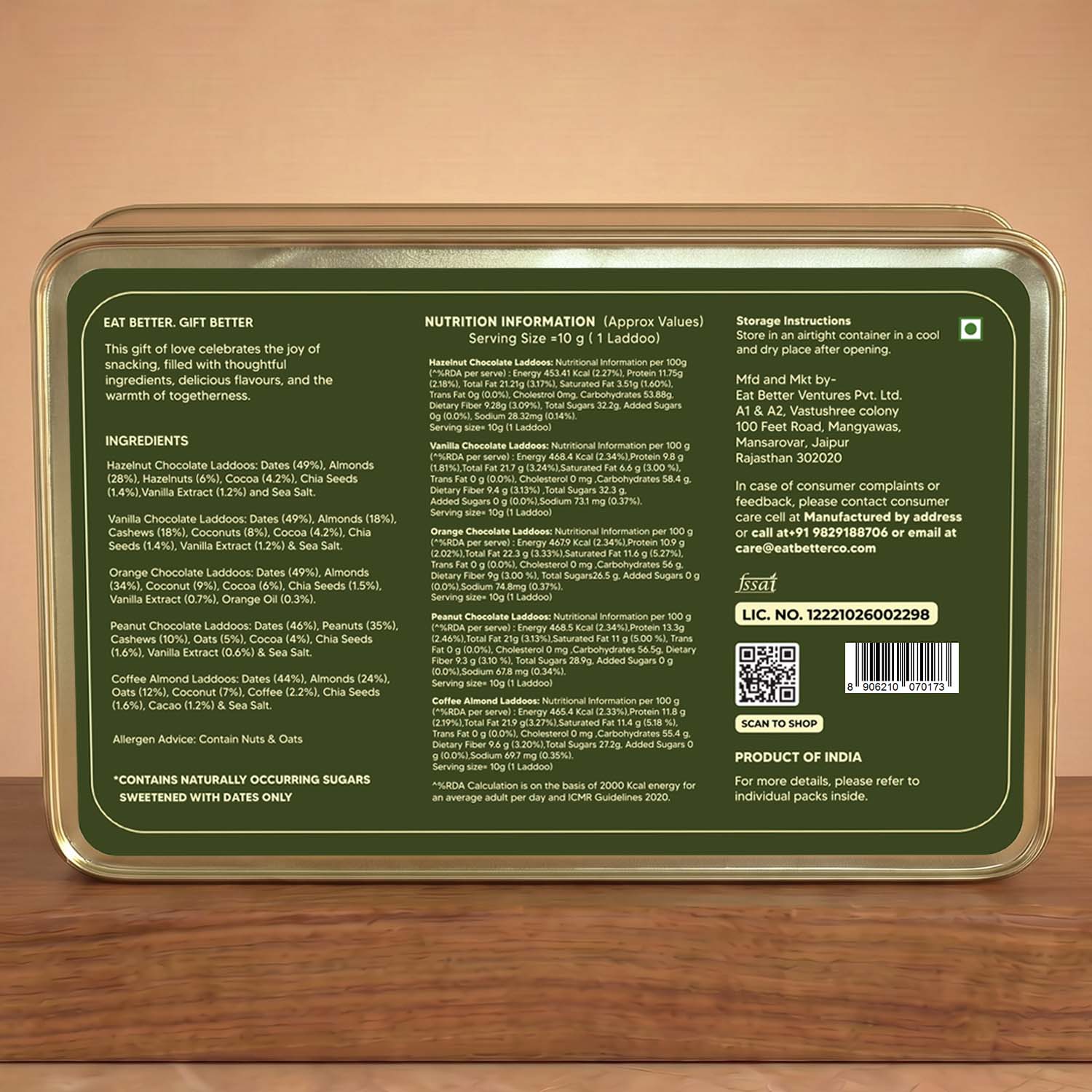 Assorted Laddoo Gift Hamper in a Tin box - Image 7