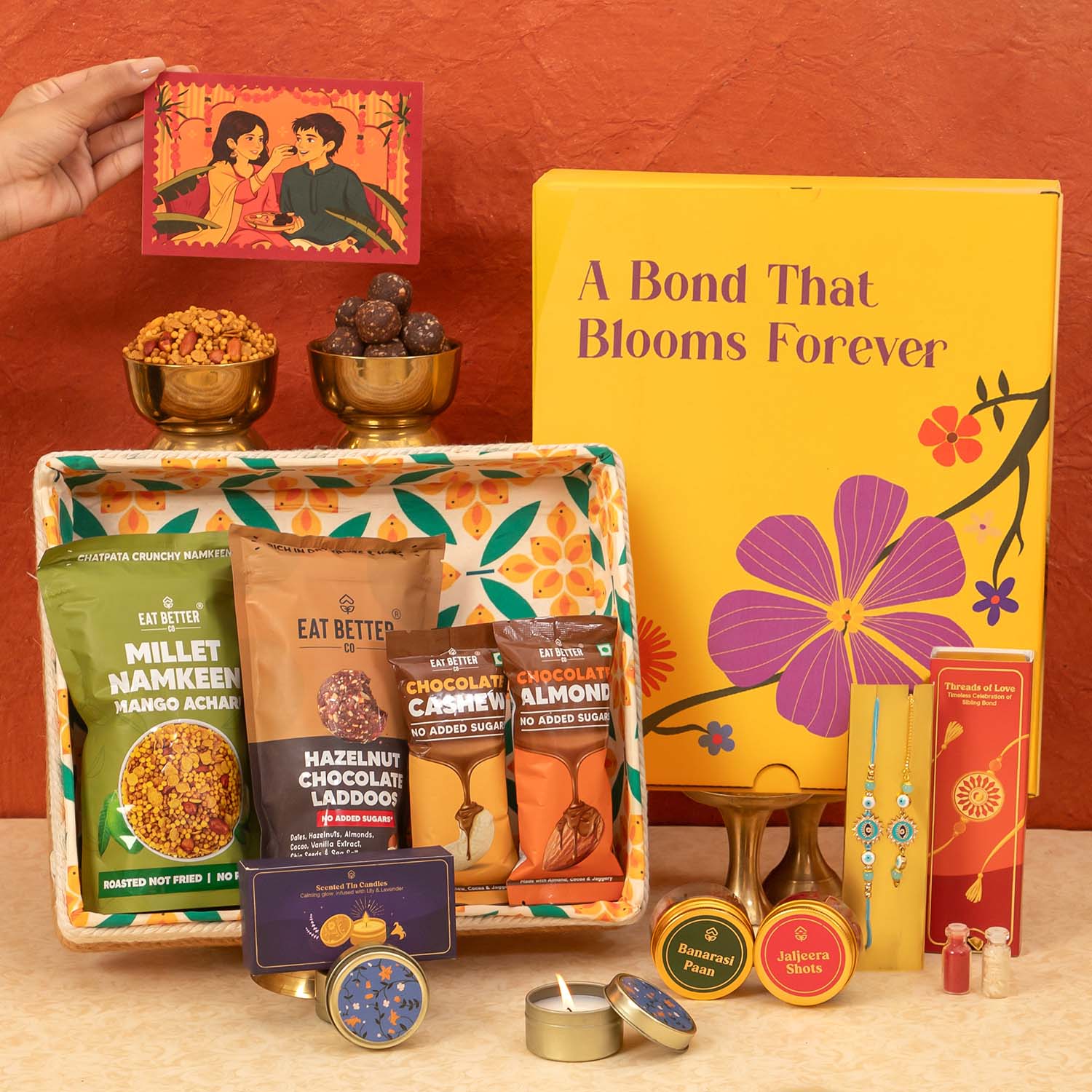 Uphaar - 13 Item Rakhi Gift Hamper for Bhaiya Bhabhi