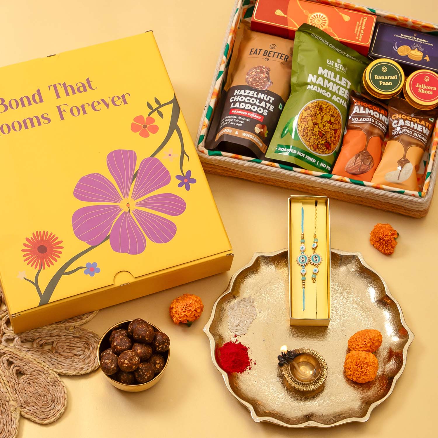 Uphaar - 13 Item Rakhi Gift Hamper for Bhaiya Bhabhi - Image 2